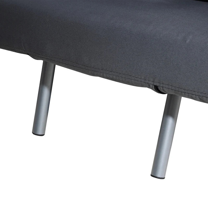 5-Position Folding Sleeper Loveseat with Removable Faux Suede Cover and 2 Pillows