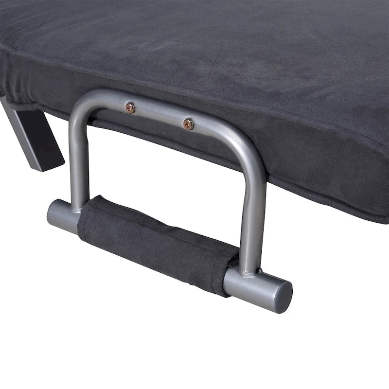5-Position Folding Sleeper Loveseat with Removable Faux Suede Cover and 2 Pillows