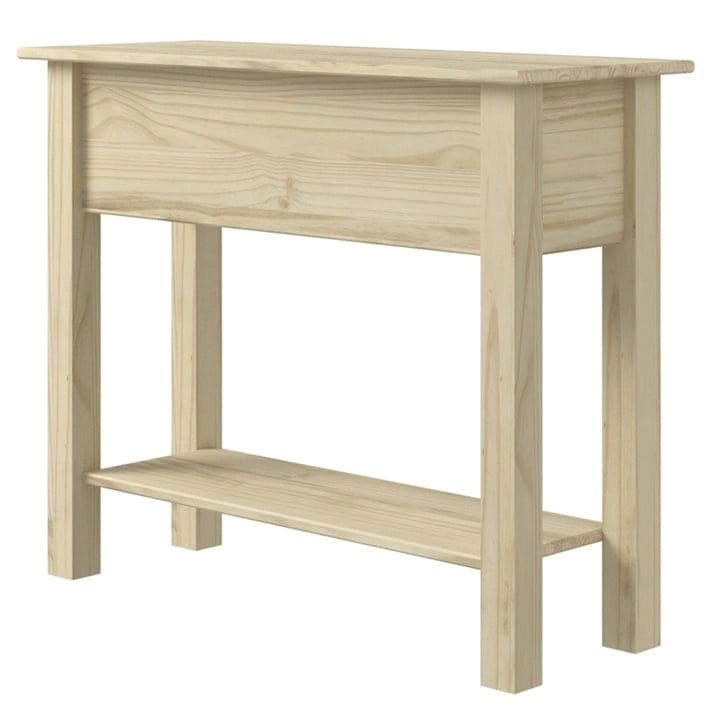 Solid Pine Wood Hall Console Table with 2 Drawers