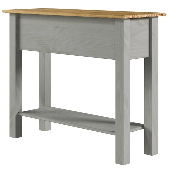 Solid Pine Wood Hall Console Table with 2 Drawers