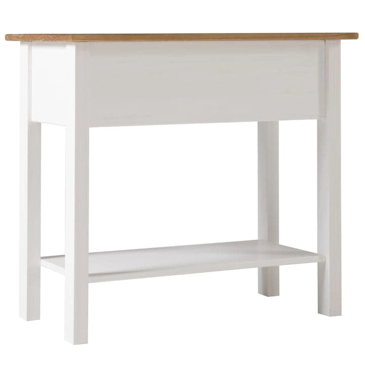 Solid Pine Wood Hall Console Table with 2 Drawers
