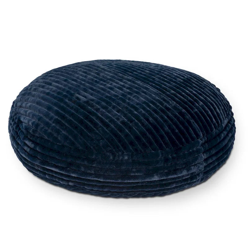 6-Foot Round Faux Fur Bean Bag Chair and Lounger – Converts to Flat Bed