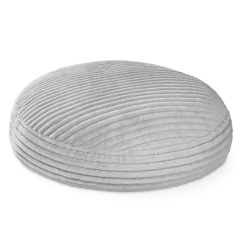 6-Foot Round Faux Fur Bean Bag Chair and Lounger – Converts to Flat Bed