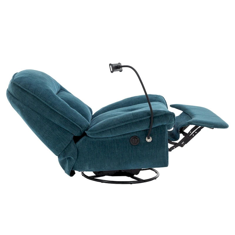 360° Swivel Chenille Recliner with Adjustable Phone Holder