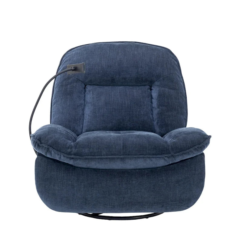 360° Swivel Chenille Recliner with Adjustable Phone Holder