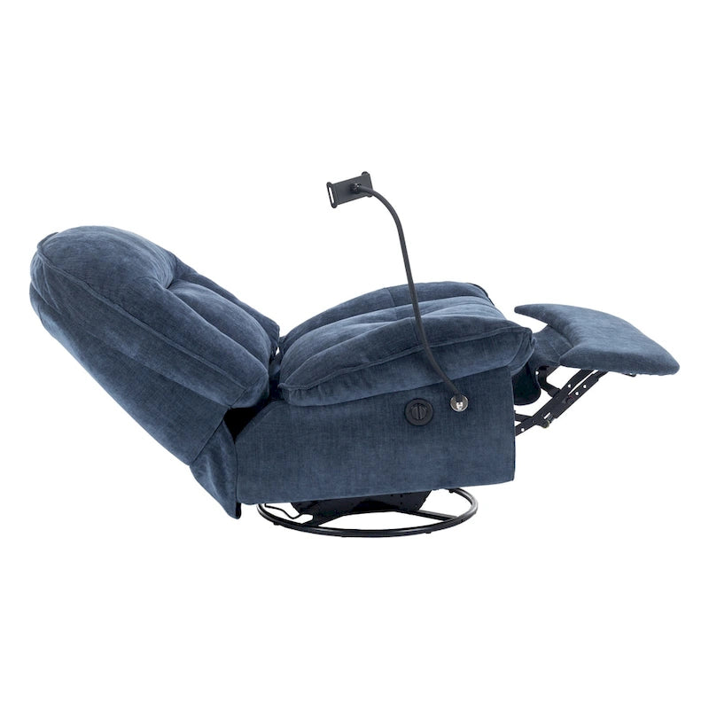 360° Swivel Chenille Recliner with Adjustable Phone Holder
