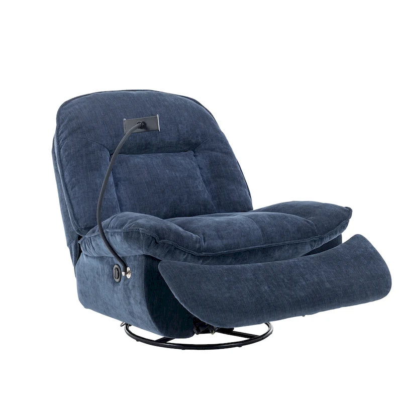360° Swivel Chenille Recliner with Adjustable Phone Holder