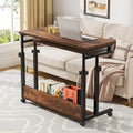 Height-Adjustable Portable Laptop Standing Desk with Keyboard Tray and Casters
