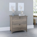 2-Drawer Lateral File Cabinet with Tapered Legs, Ball Bearing Slides and Distressed Finish