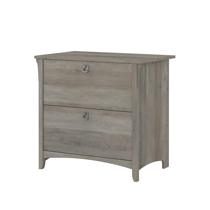 2-Drawer Lateral File Cabinet with Tapered Legs, Ball Bearing Slides and Distressed Finish