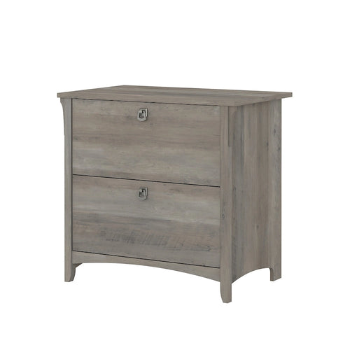 2-Drawer Lateral File Cabinet with Tapered Legs, Ball Bearing Slides and Distressed Finish
