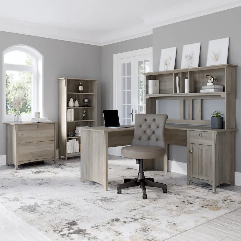 2-Drawer Lateral File Cabinet with Tapered Legs, Ball Bearing Slides and Distressed Finish