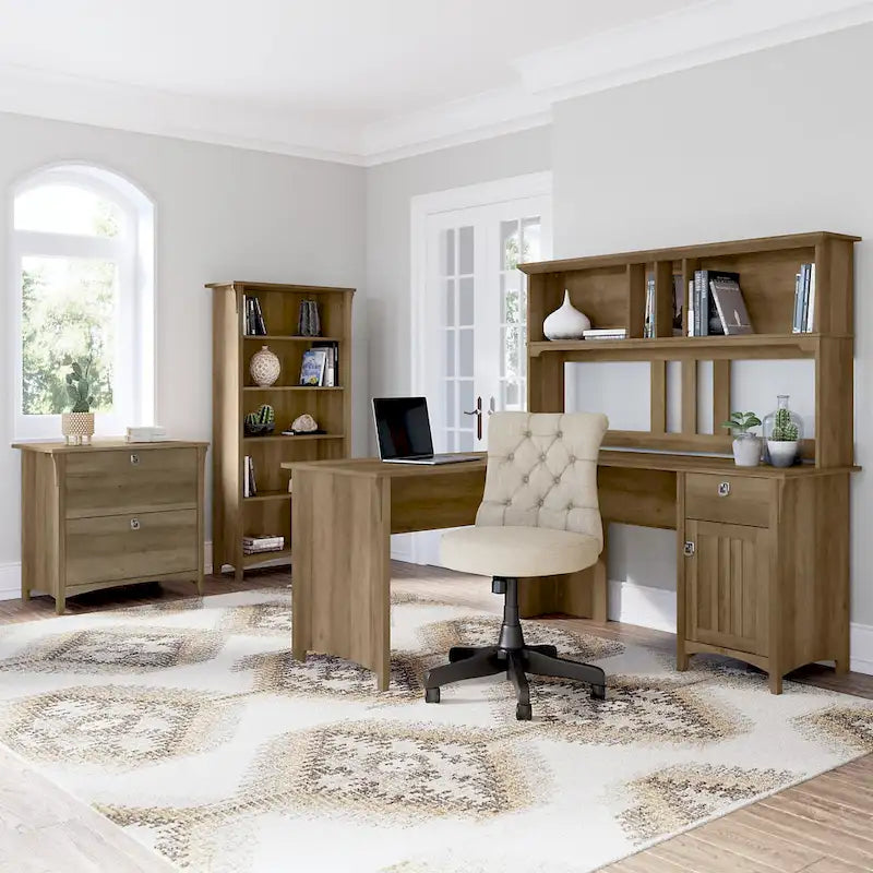 2-Drawer Lateral File Cabinet with Tapered Legs, Ball Bearing Slides and Distressed Finish