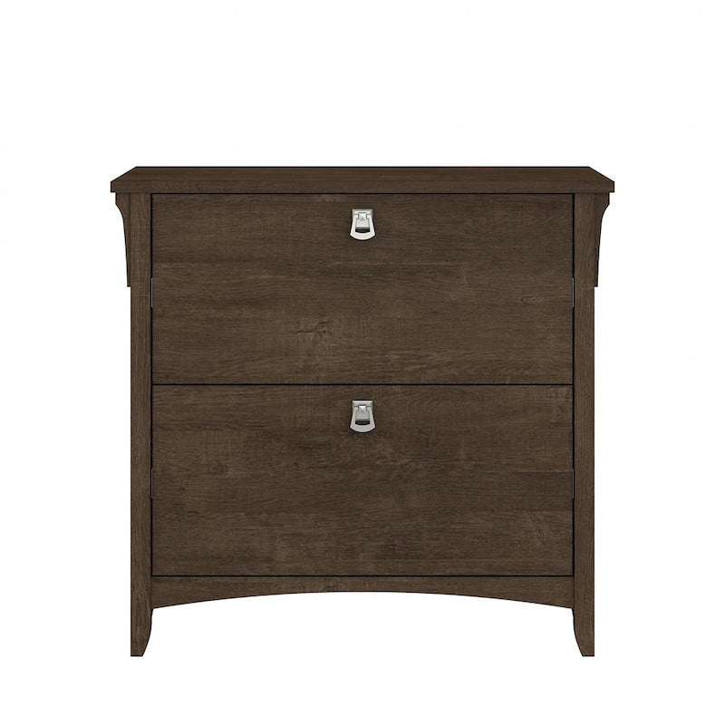 2-Drawer Lateral File Cabinet with Tapered Legs, Ball Bearing Slides and Distressed Finish
