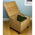 Seagrass Rolling Filing Cabinet and Printer Stand with Lift Top
