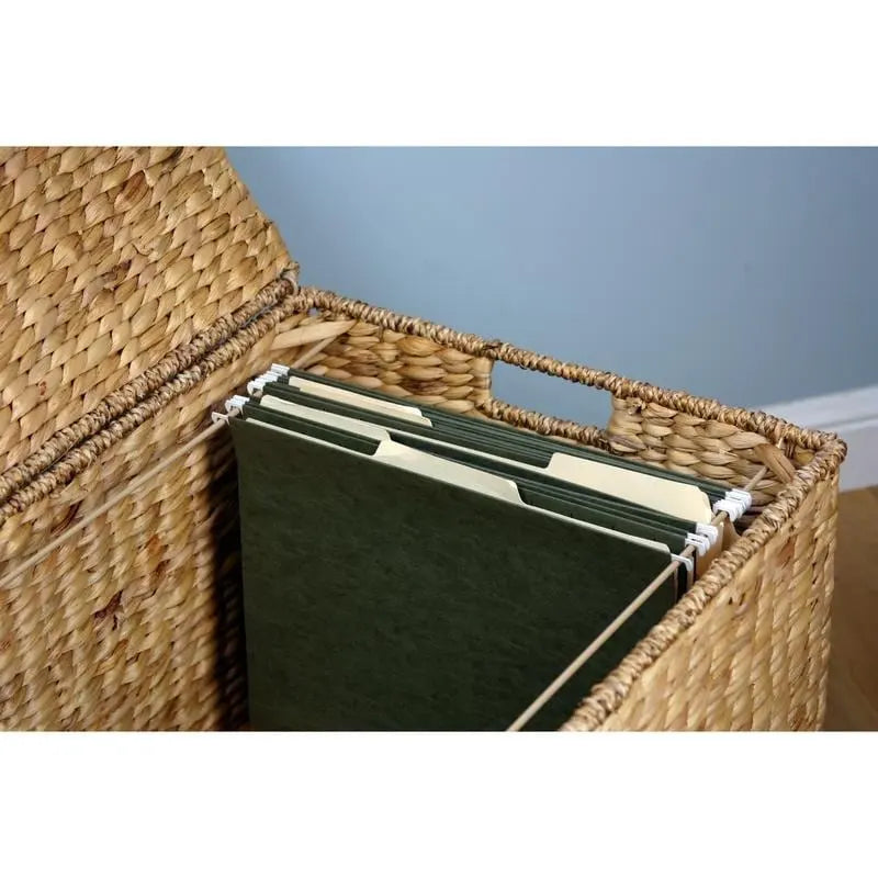 Seagrass Rolling Filing Cabinet and Printer Stand with Lift Top