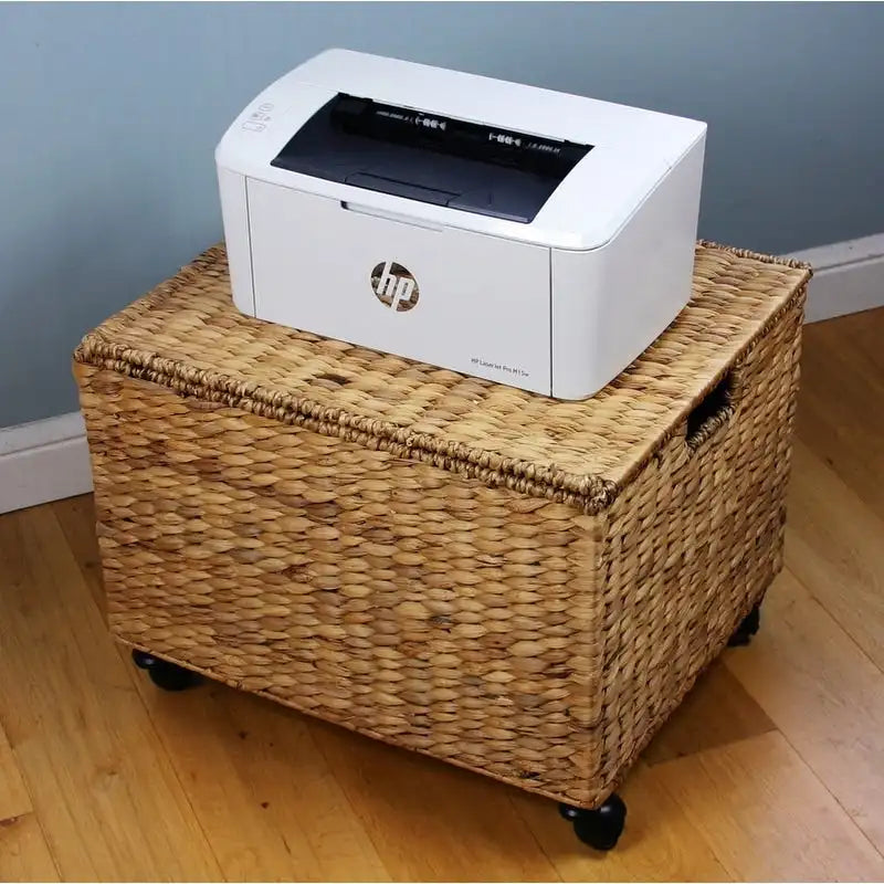 Seagrass Rolling Filing Cabinet and Printer Stand with Lift Top