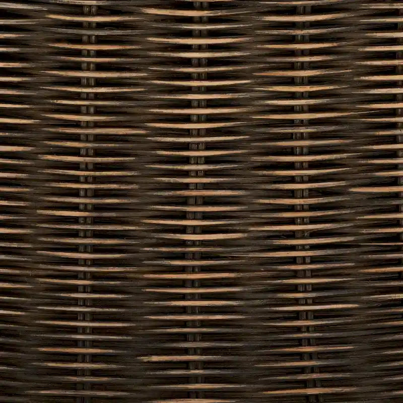 Woven Rattan Cocktail Ottoman – Low-Profile Concave Design for Indoor Use