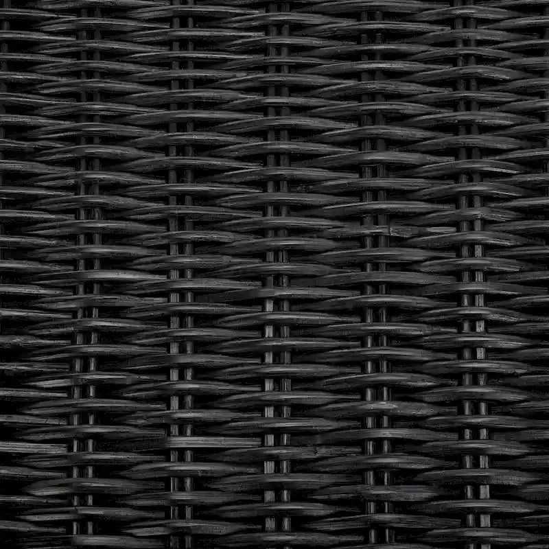Woven Rattan Cocktail Ottoman – Low-Profile Concave Design for Indoor Use