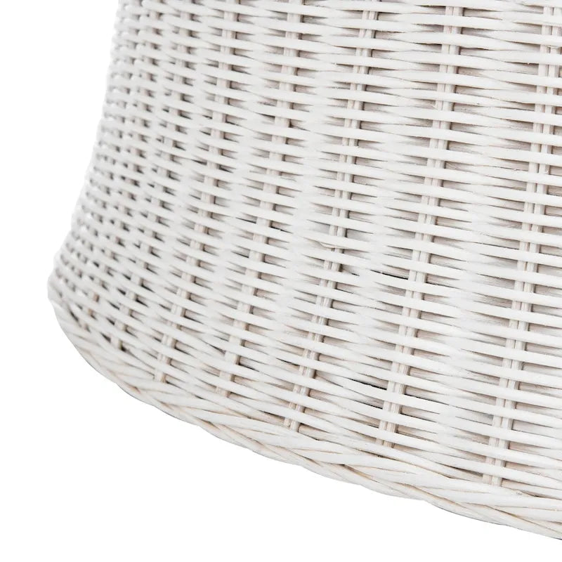 Woven Rattan Cocktail Ottoman – Low-Profile Concave Design for Indoor Use