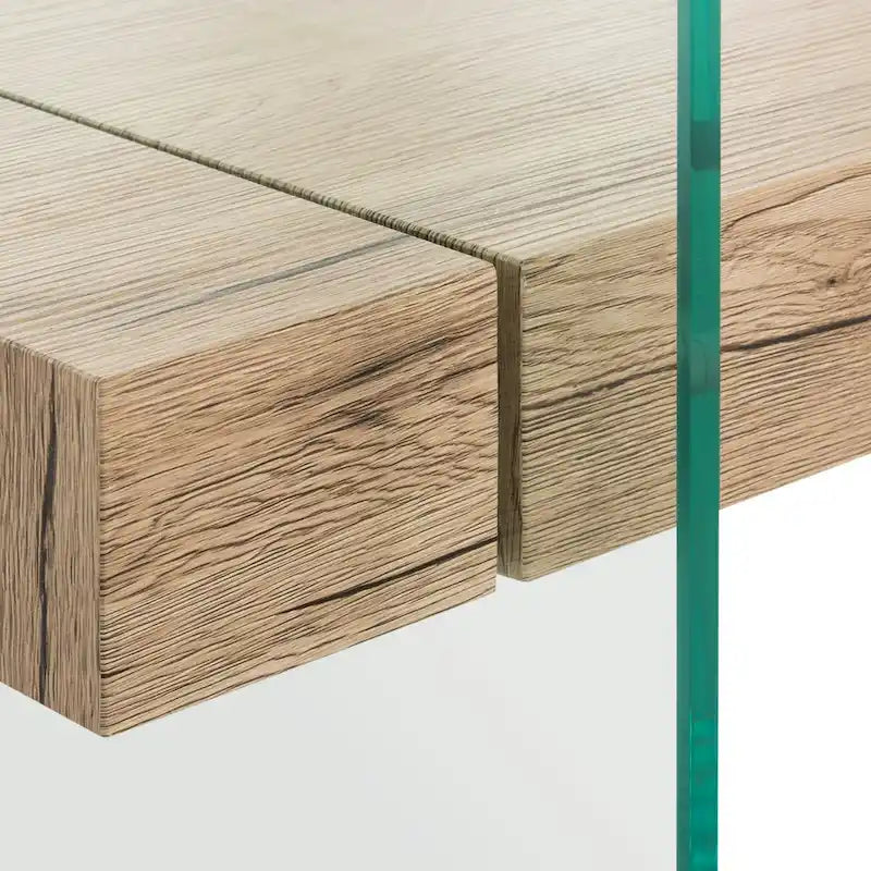 Modern Rectangular Glass Coffee Table with Lower Shelf – 43 x 24 x 17 Inch