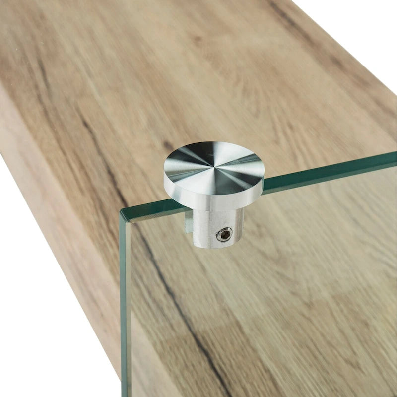 Modern Rectangular Glass Coffee Table with Lower Shelf – 43 x 24 x 17 Inch