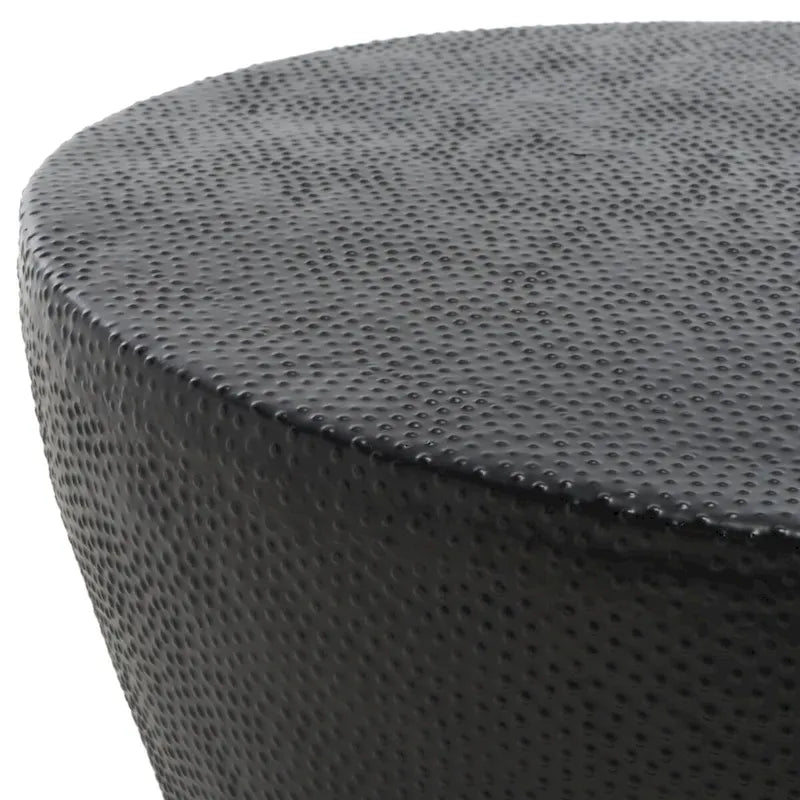 Moroccan-Inspired Drum Coffee Table with Textured Finish
