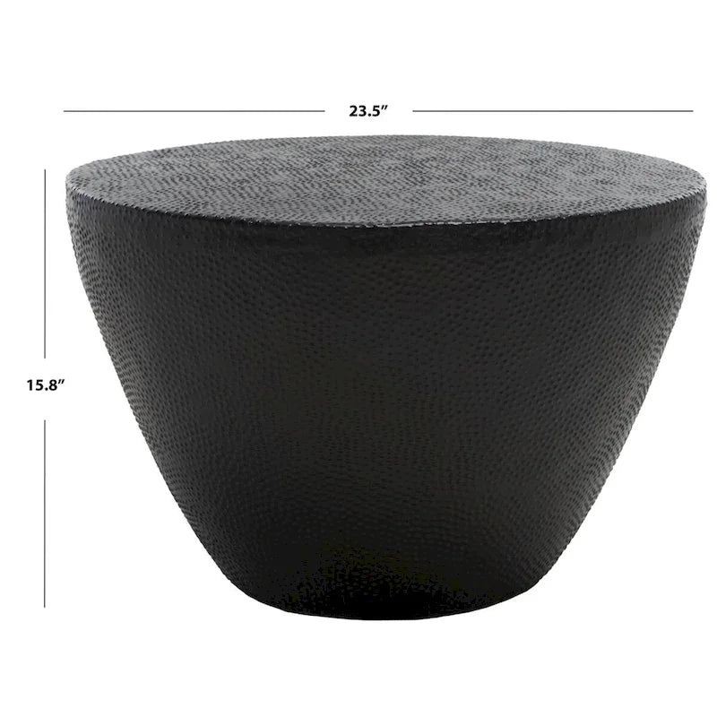 Moroccan-Inspired Drum Coffee Table with Textured Finish