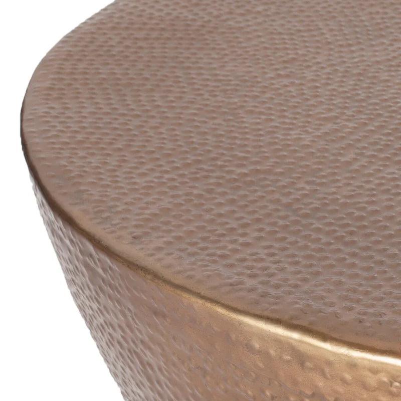 Moroccan-Inspired Drum Coffee Table with Textured Finish