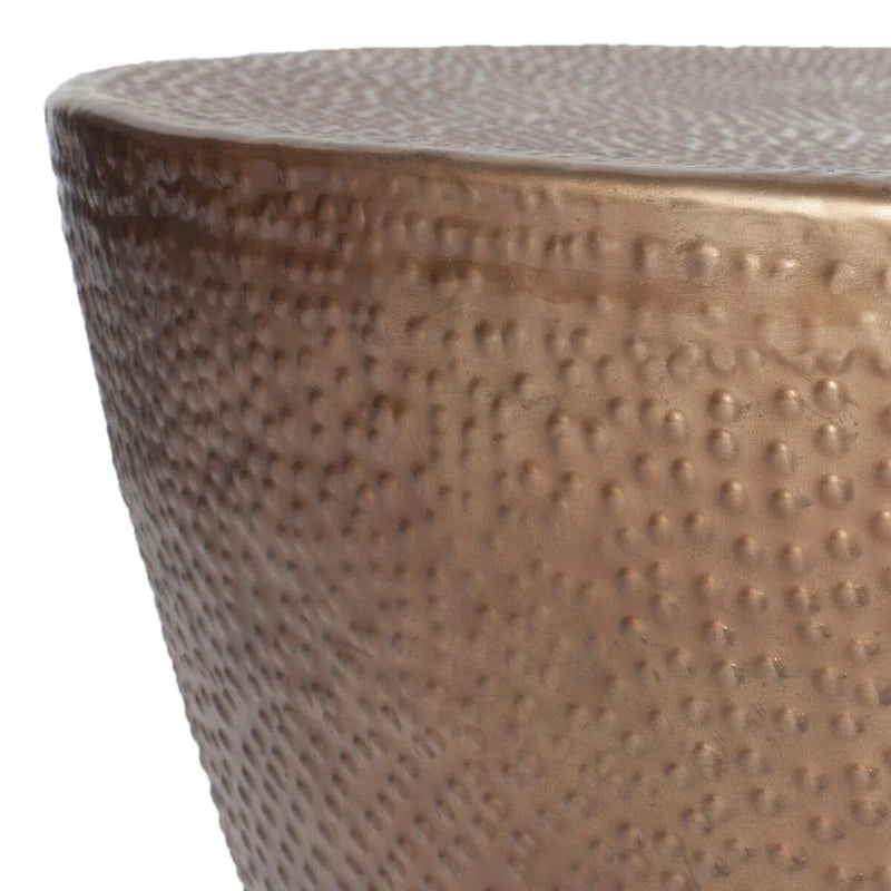 Moroccan-Inspired Drum Coffee Table with Textured Finish