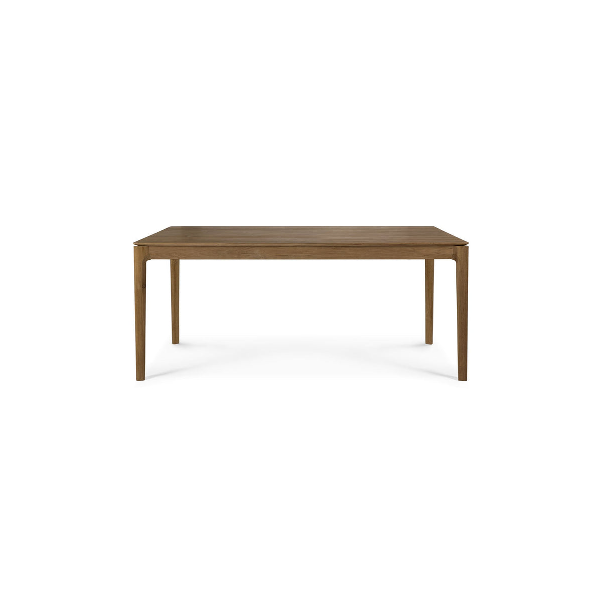 Table à manger extensible en teck naturel avec rallonge dissimulée pour salle à manger