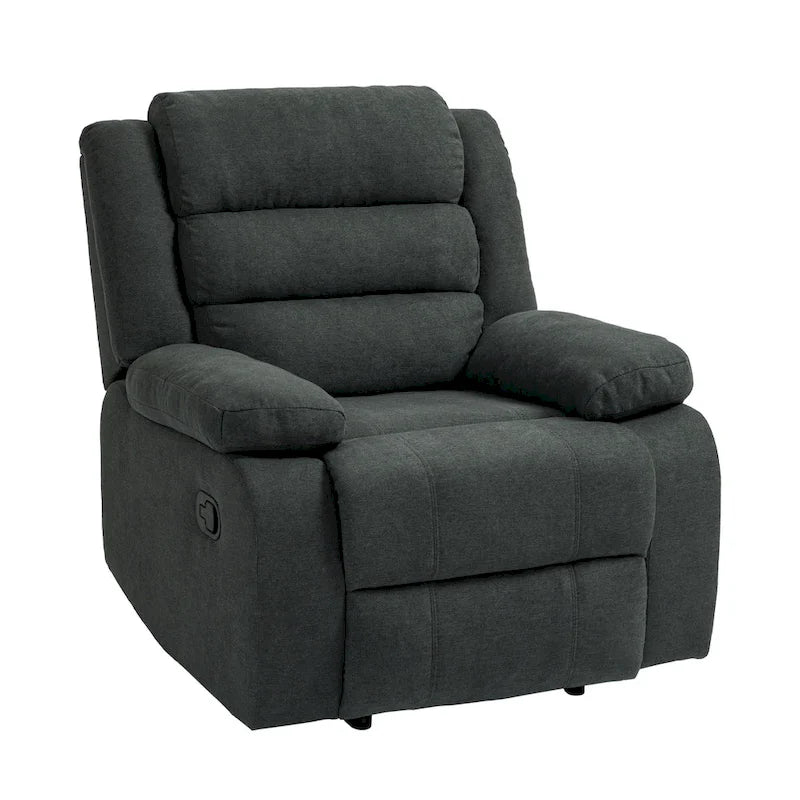 Manual Pushback Recliner Chair with 155-Degree Recline and High-Density Spring Cushion