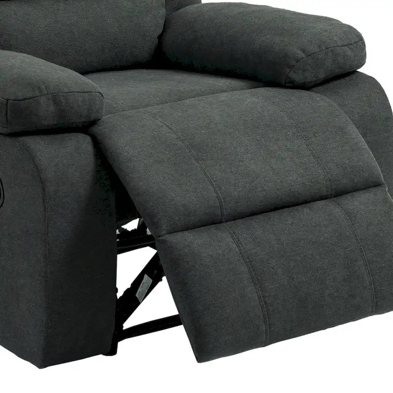 Manual Pushback Recliner Chair with 155-Degree Recline and High-Density Spring Cushion