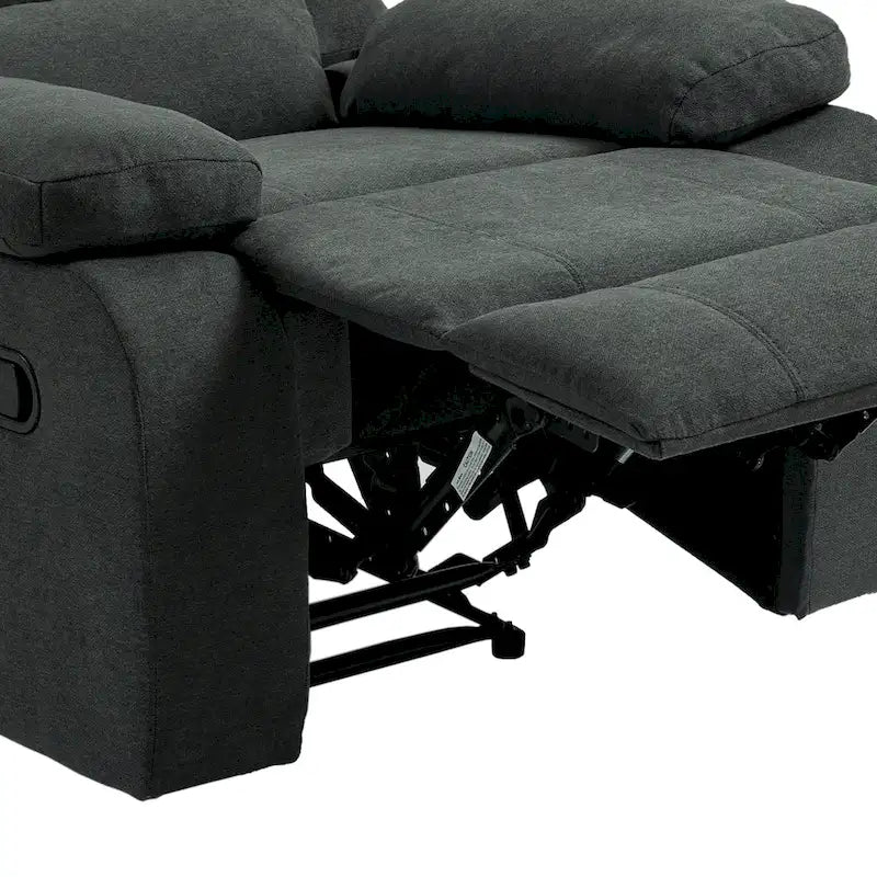 Manual Pushback Recliner Chair with 155-Degree Recline and High-Density Spring Cushion