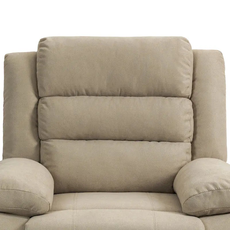 Manual Pushback Recliner Chair with 155-Degree Recline and High-Density Spring Cushion