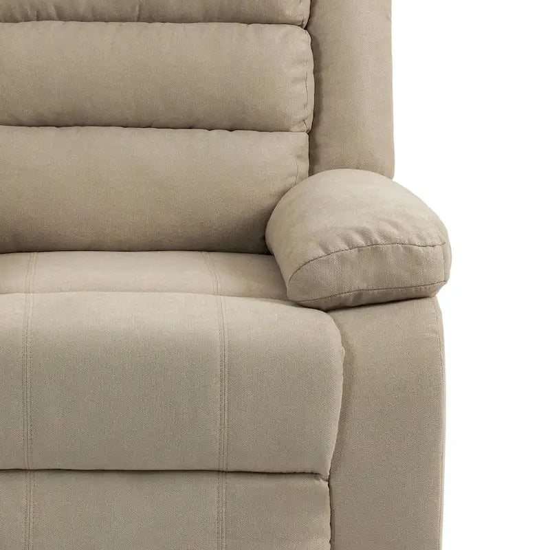 Manual Pushback Recliner Chair with 155-Degree Recline and High-Density Spring Cushion