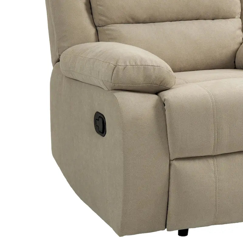 Manual Pushback Recliner Chair with 155-Degree Recline and High-Density Spring Cushion