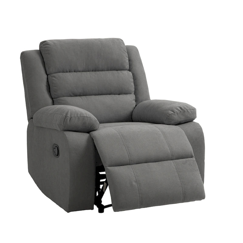 Manual Pushback Recliner Chair with 155-Degree Recline and High-Density Spring Cushion