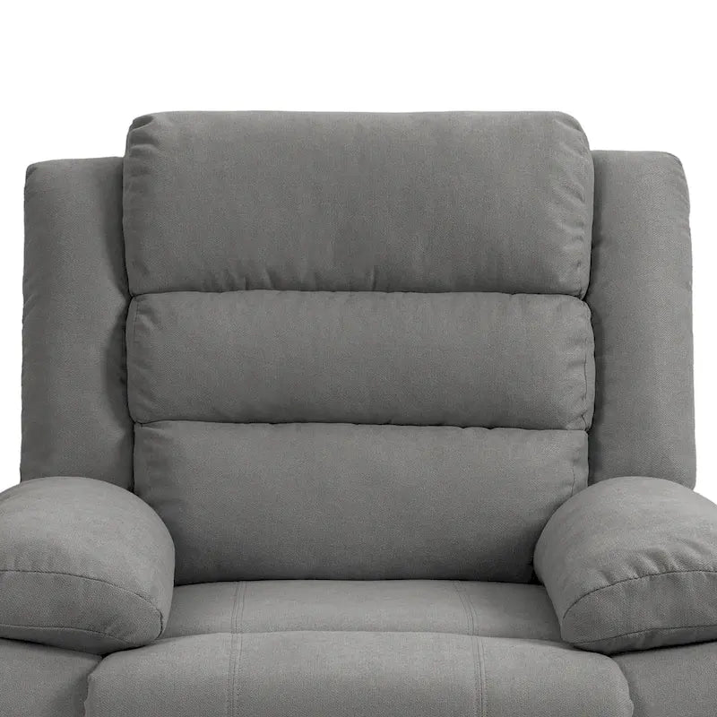 Manual Pushback Recliner Chair with 155-Degree Recline and High-Density Spring Cushion