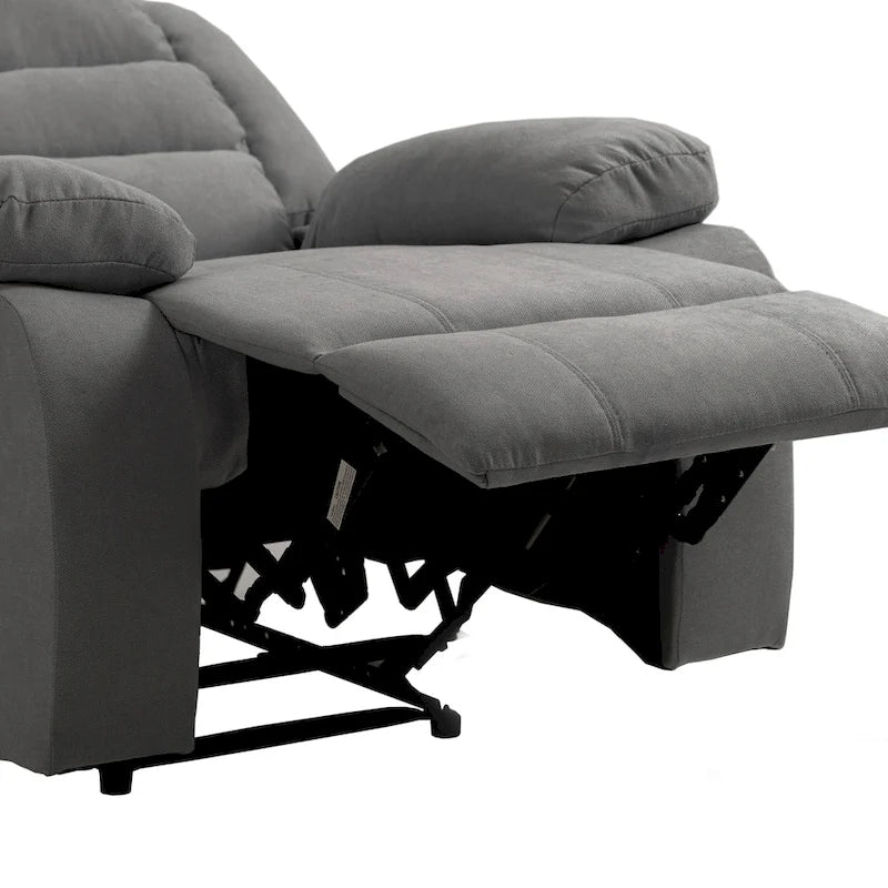 Manual Pushback Recliner Chair with 155-Degree Recline and High-Density Spring Cushion