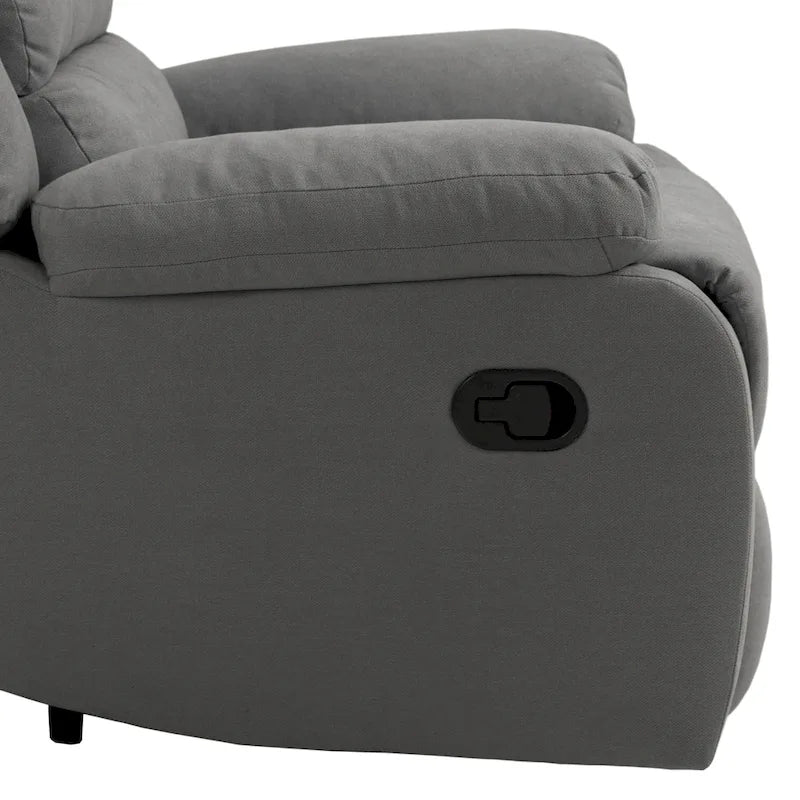 Manual Pushback Recliner Chair with 155-Degree Recline and High-Density Spring Cushion
