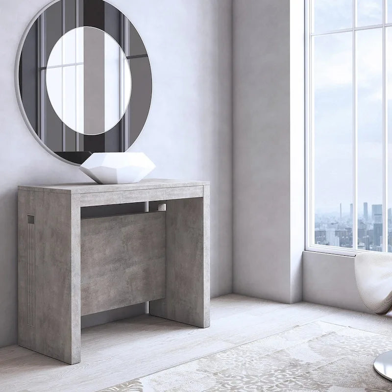 ERIKA Modern Extendable Console Table Dining Table - 31.5 W x 17.5 D x 30 H ( Ext: 17.5 - 73 W )