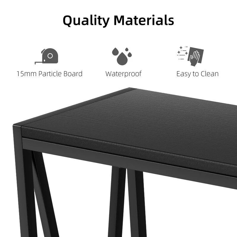 2-Tier Narrow Console Table with Metal Frame for Entryway or Living Room