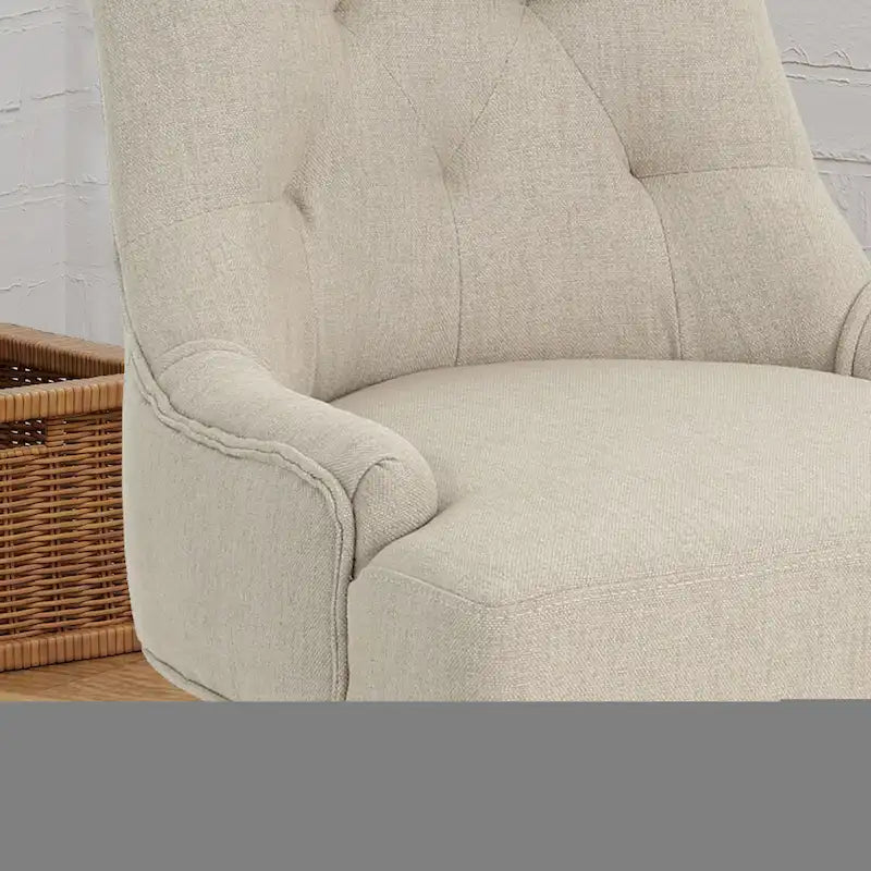 Diamond-Tufted Swivel Office Chair with Gas Lift and Chrome Rolling Base