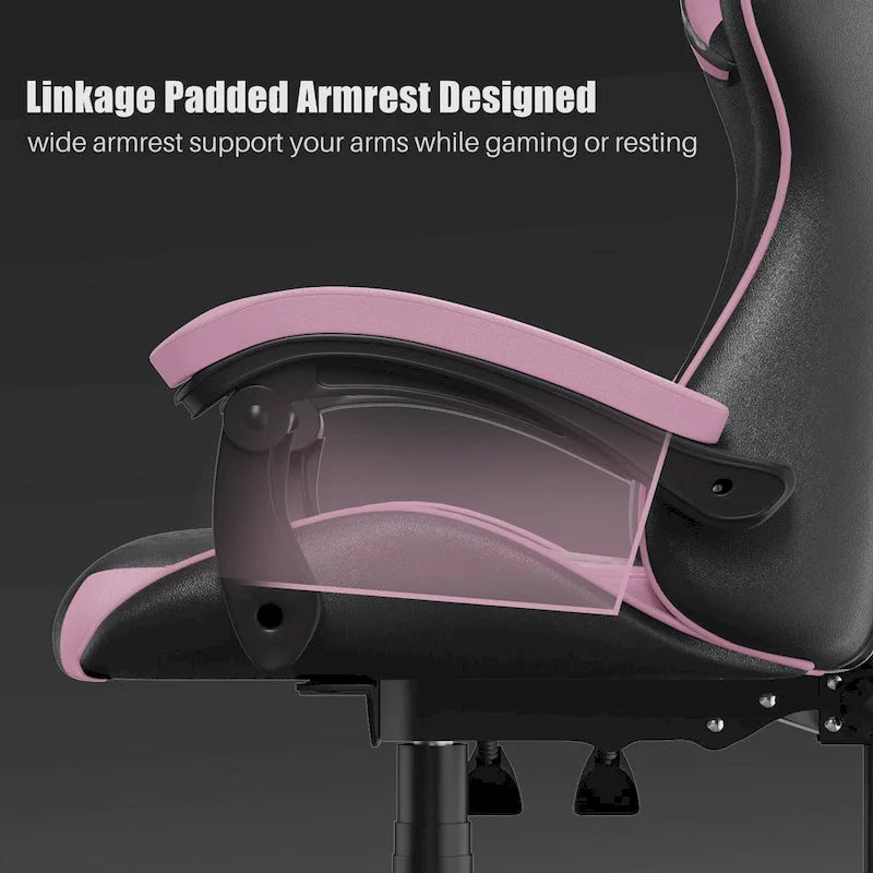 Ergonomic High-Back Gaming Chair with Adjustable Armrests, Headrest and Lumbar Support