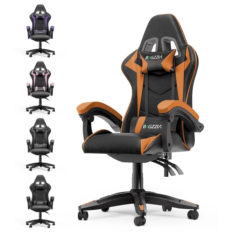 Ergonomic High-Back Gaming Chair with Adjustable Armrests, Headrest and Lumbar Support