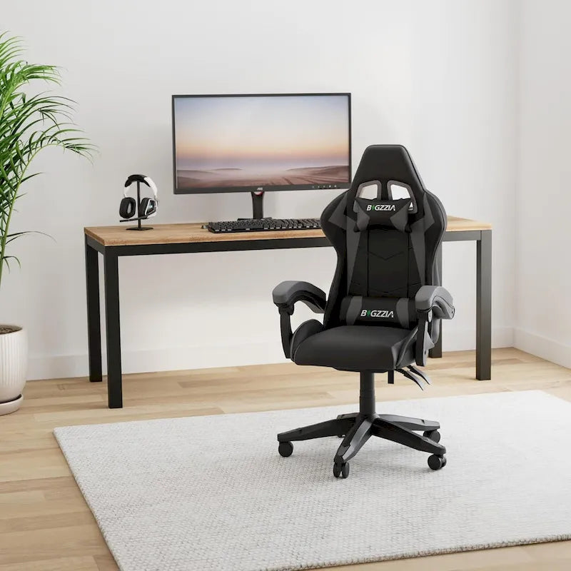 Ergonomic High-Back Gaming Chair with Adjustable Armrests, Headrest and Lumbar Support