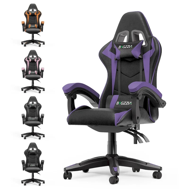 Ergonomic High-Back Gaming Chair with Adjustable Armrests, Headrest and Lumbar Support