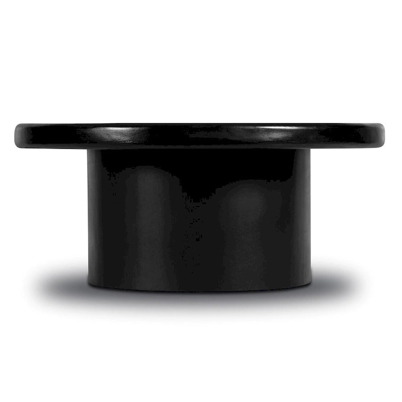 Round Solid Mango Wood Coffee Table with Center Pedestal Base