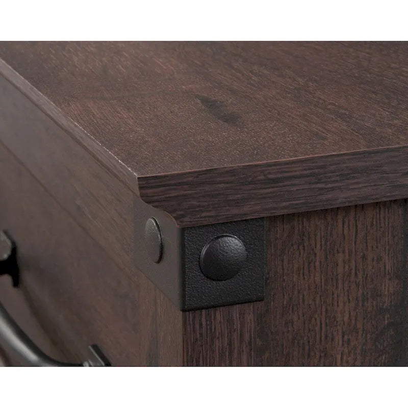3-Drawer Home Office Desk with File Storage and Wrought Iron Hardware